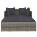 Ligbed met kussens 182x118x63 cm poly rattan grijs