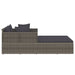 Ligbed met kussens 182x118x63 cm poly rattan grijs