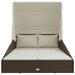 Ligbed met inklapbaar dak 200x114x128 cm poly rattan bruin