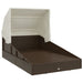 Ligbed met inklapbaar dak 200x114x128 cm poly rattan bruin