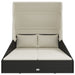 Ligbed met inklapbaar dak 200x114x128 cm poly rattan zwart