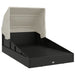 Ligbed met inklapbaar dak 200x114x128 cm poly rattan zwart
