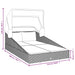Ligbed met inklapbaar dak 200x114x128 cm poly rattan grijs
