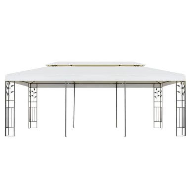 Prieel met dubbel dak 6x3 m wit