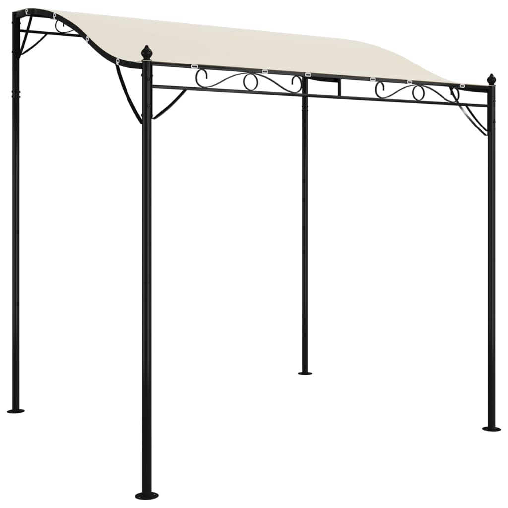 Luifel 2x2,3 m 180 g/m² stof en staal crèmekleurig