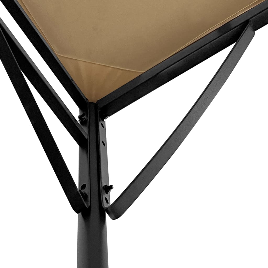 Luifel 2x2,3 m 180 g/m² stof en staal taupe
