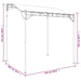 Luifel 2x2,3 m 180 g/m² stof en staal taupe