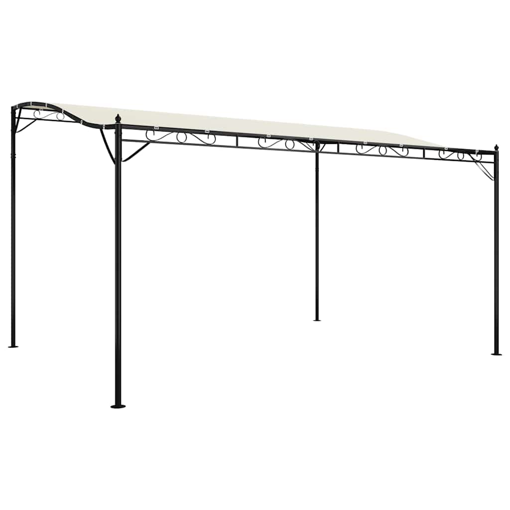 Luifel 4x3 m 180 g/m² stof en staal crèmekleurig