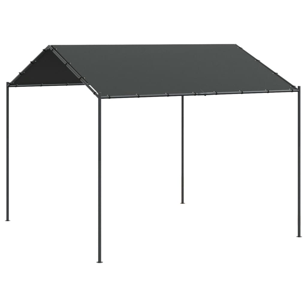 Tuinpaviljoen 3x3 m staal en stof antracietkleurig