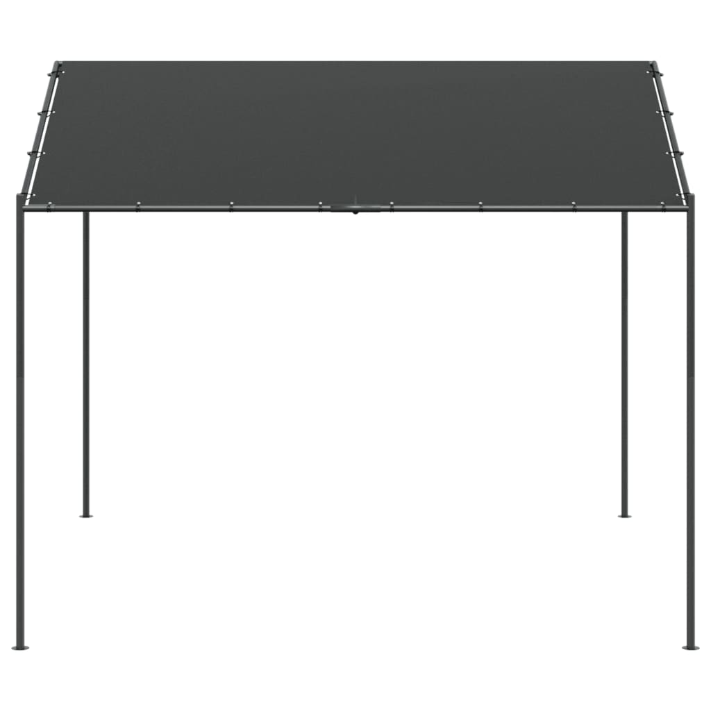 Tuinpaviljoen 3x3 m staal en stof antracietkleurig