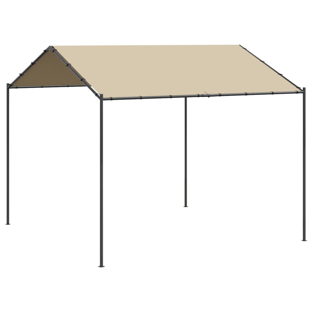 Tuinpaviljoen 3x3 m staal en stof beige