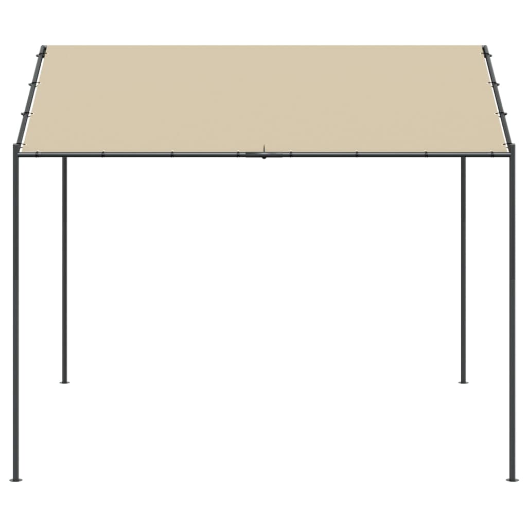 Tuinpaviljoen 3x3 m staal en stof beige
