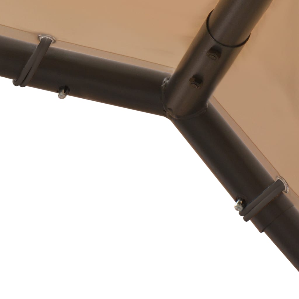 Tuinpaviljoen 3x3 m staal en stof beige
