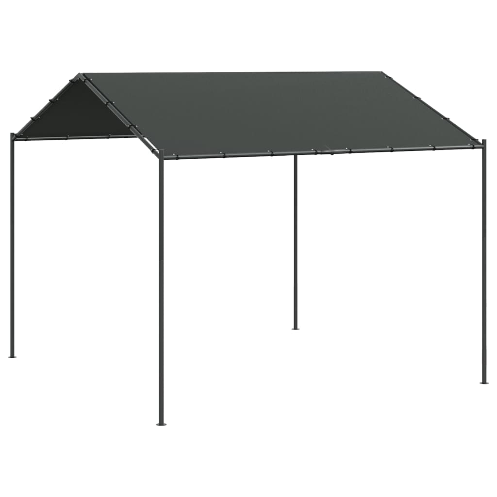 Tuinpaviljoen 4x4 m staal en stof antracietkleurig