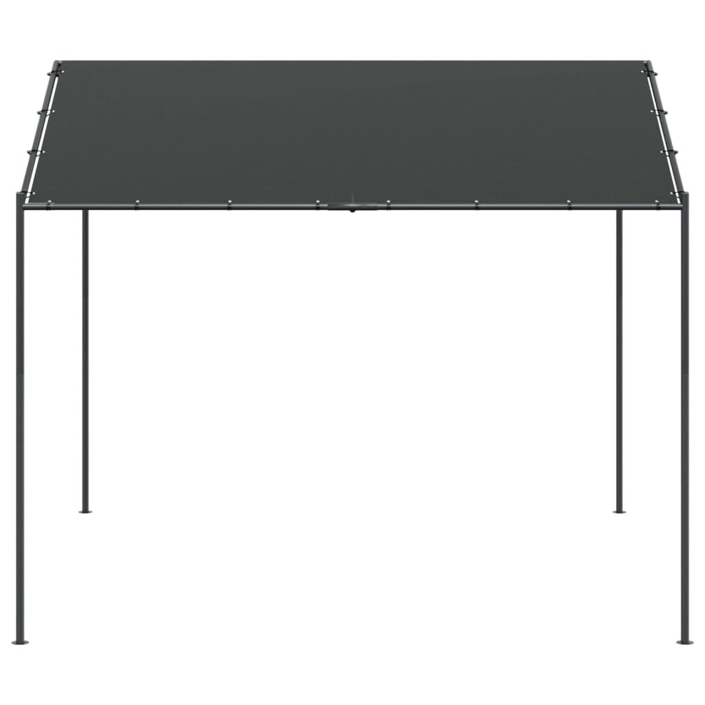 Tuinpaviljoen 4x4 m staal en stof antracietkleurig