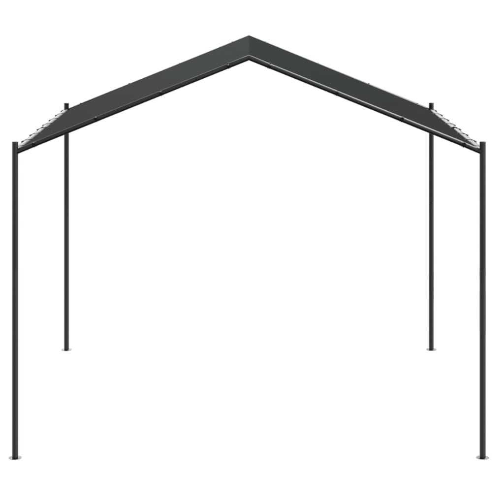 Tuinpaviljoen 4x4 m staal en stof antracietkleurig