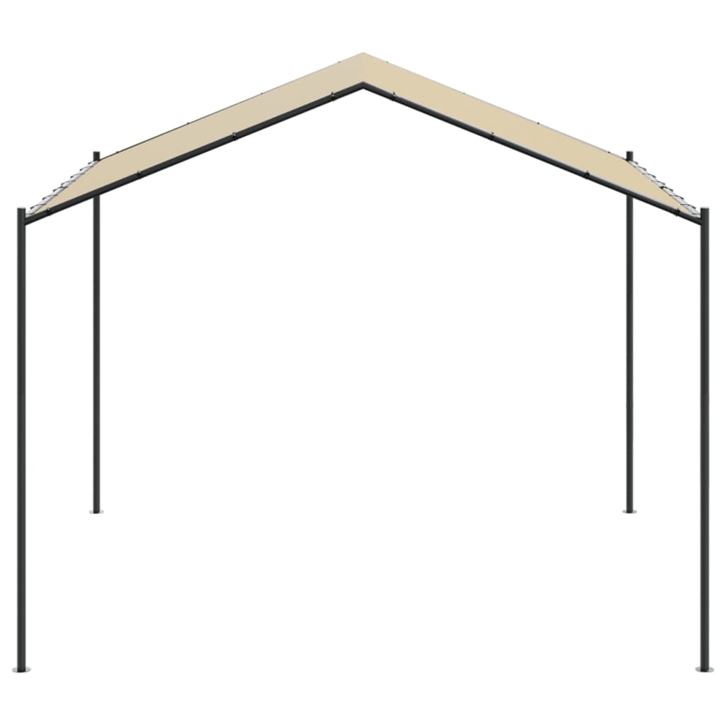 Tuinpaviljoen 4x4 m staal en stof beige
