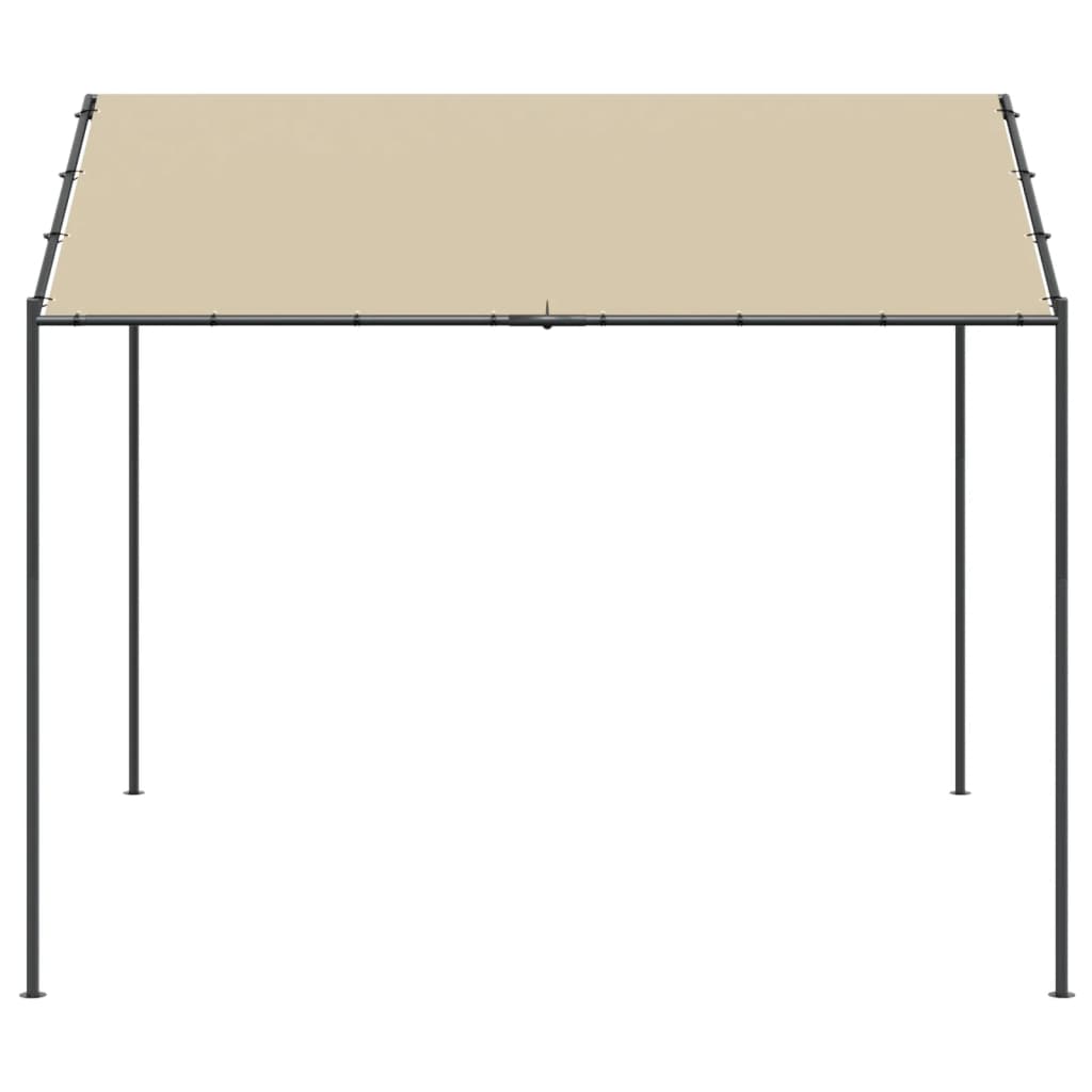 Tuinpaviljoen 4x4 m staal en stof beige
