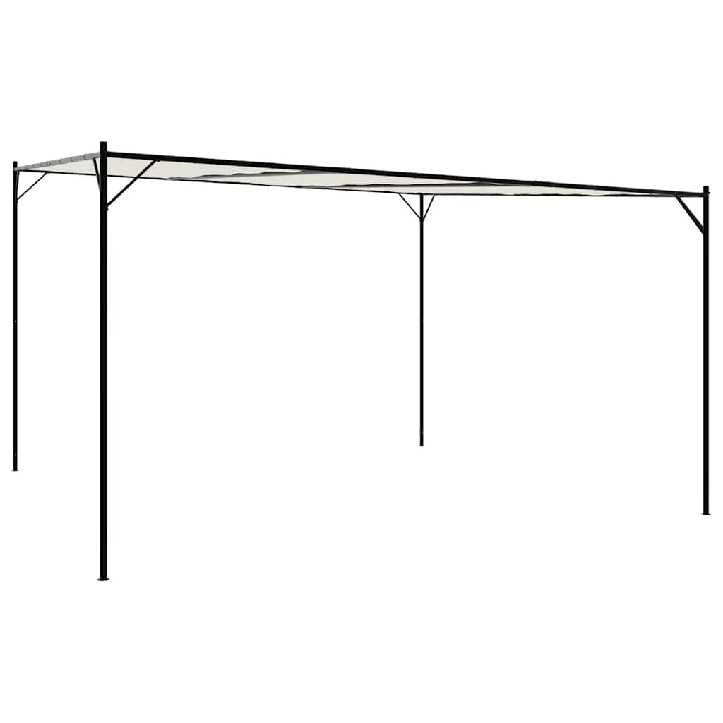 Prieel 4x4 m 180 g/m² stof en staal wit