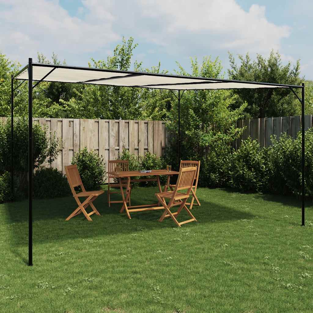 Prieel 4x4 m 180 g/m² stof en staal wit
