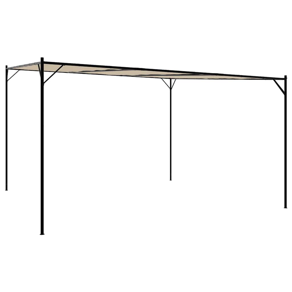 Prieel 4x4 m 180 g/m² stof en staal beige