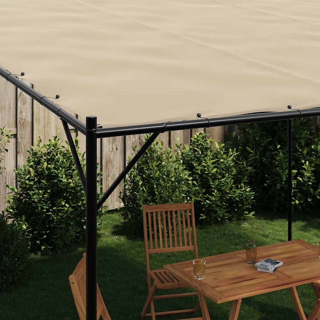 Prieel 4x4 m 180 g/m² stof en staal beige