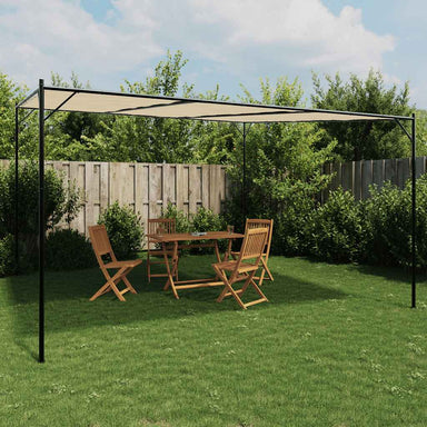 Prieel 4x4 m 180 g/m² stof en staal beige