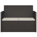 Tuinbank met kussens 105 cm poly rattan zwart