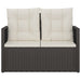 Tuinbank met kussens 105 cm poly rattan zwart