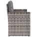 Tuinbank met kussens 105 cm poly rattan grijs