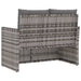 Tuinbank met kussens 105 cm poly rattan grijs