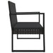 Tuinbank met kussens 106 cm poly rattan zwart