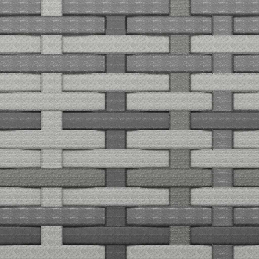 Tuinbank 3-zits met kussens poly rattan grijs