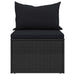 Tuinmiddenbanken met kussens 2 st poly rattan zwart