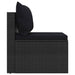 Tuinmiddenbanken met kussens 2 st poly rattan zwart