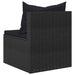 Tuinmiddenbanken met kussens 2 st poly rattan zwart