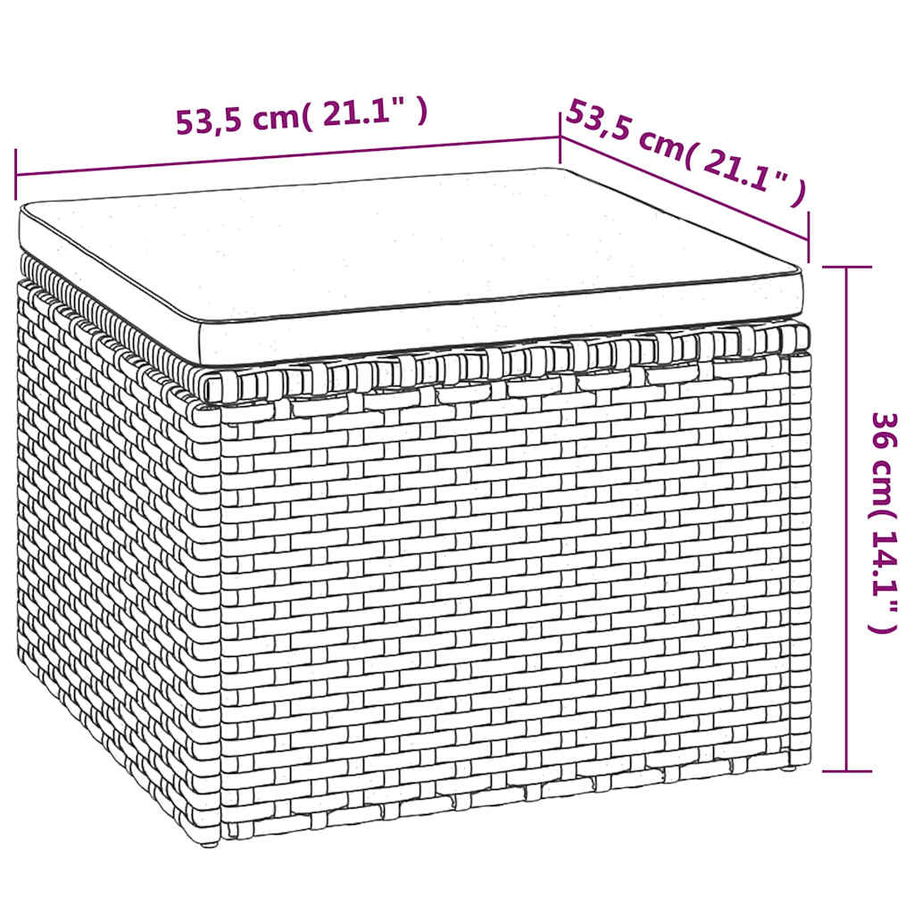 Tuinbank 3-zits met dak en voetenbank poly rattan zwart