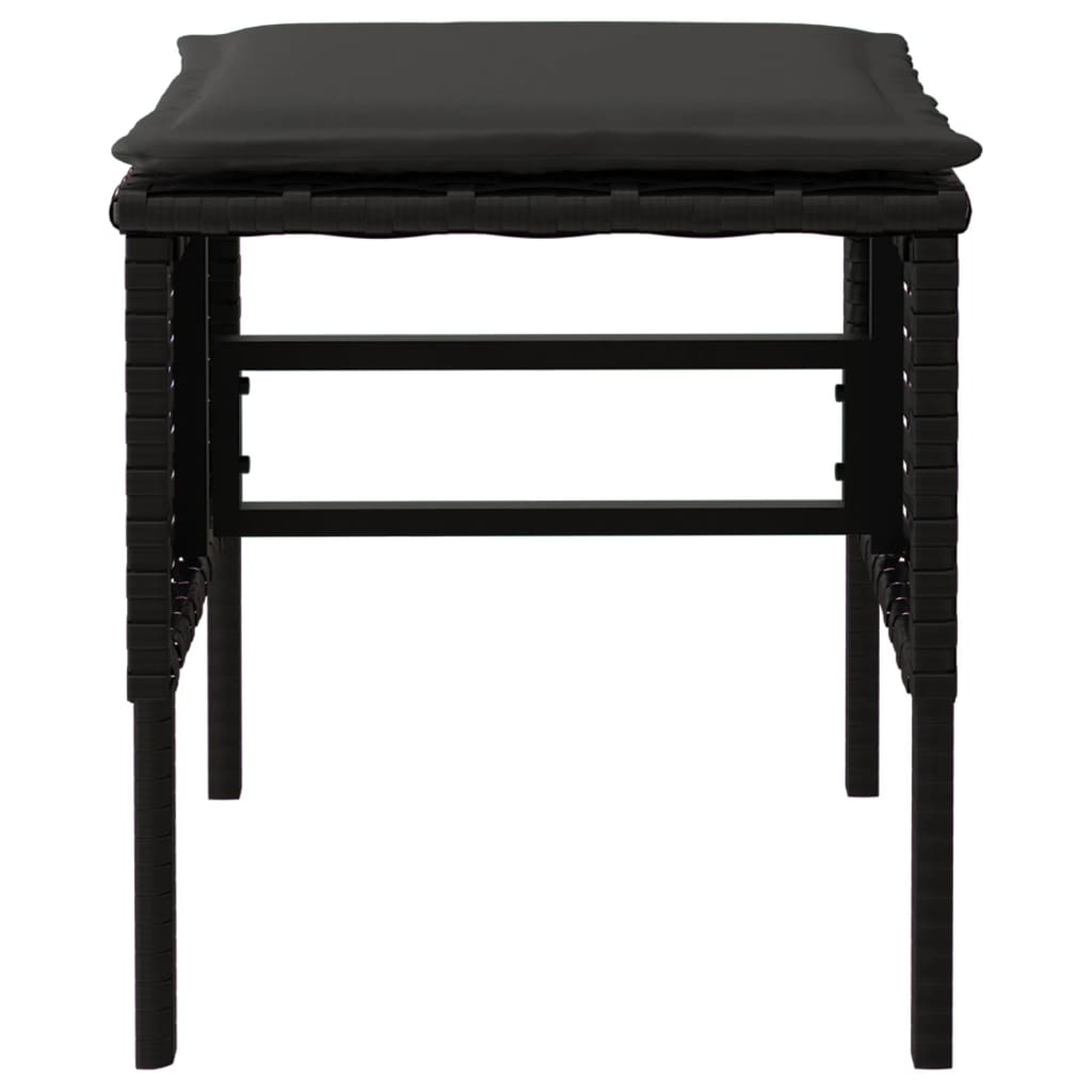 Tuinvoetenbanken 4 St Met Kussens Poly Rattan Zwart