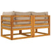 Hoekbanken 2 St Sectioneel Met Taupe Kussens Massief Acaciahout 1 Hoekbank (2 st)