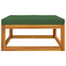 Tuinvoetensteun Met Kussen Massief Acaciahout Groen 1