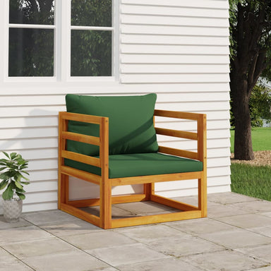 Tuinstoel Met Kussens Massief Acaciahout Groen 1 Fauteuil