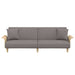Slaapbank met armleuningen stof taupe