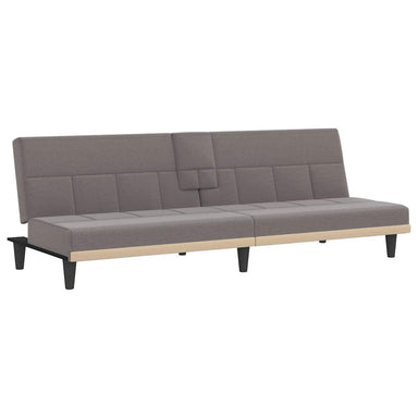 Slaapbank met bekerhouders stof taupe