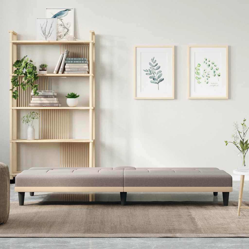 Slaapbank met bekerhouders stof taupe