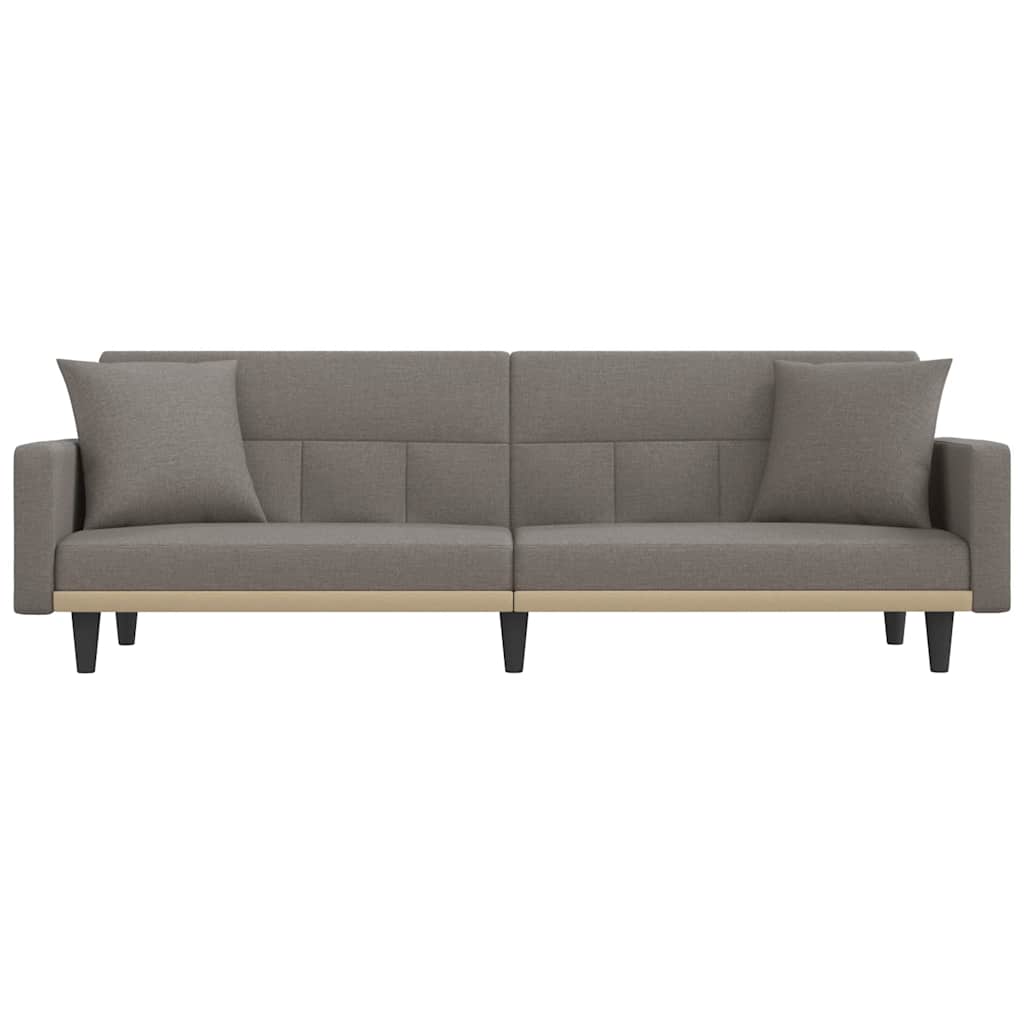 Slaapbank met kussens stof taupe