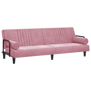 Slaapbank Met Armleuningen Fluweel Roze