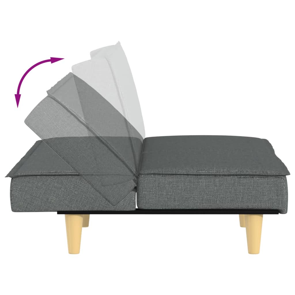 Slaapbank stof donkergrijs