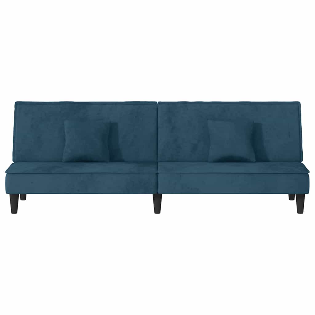Slaapbank fluweel blauw