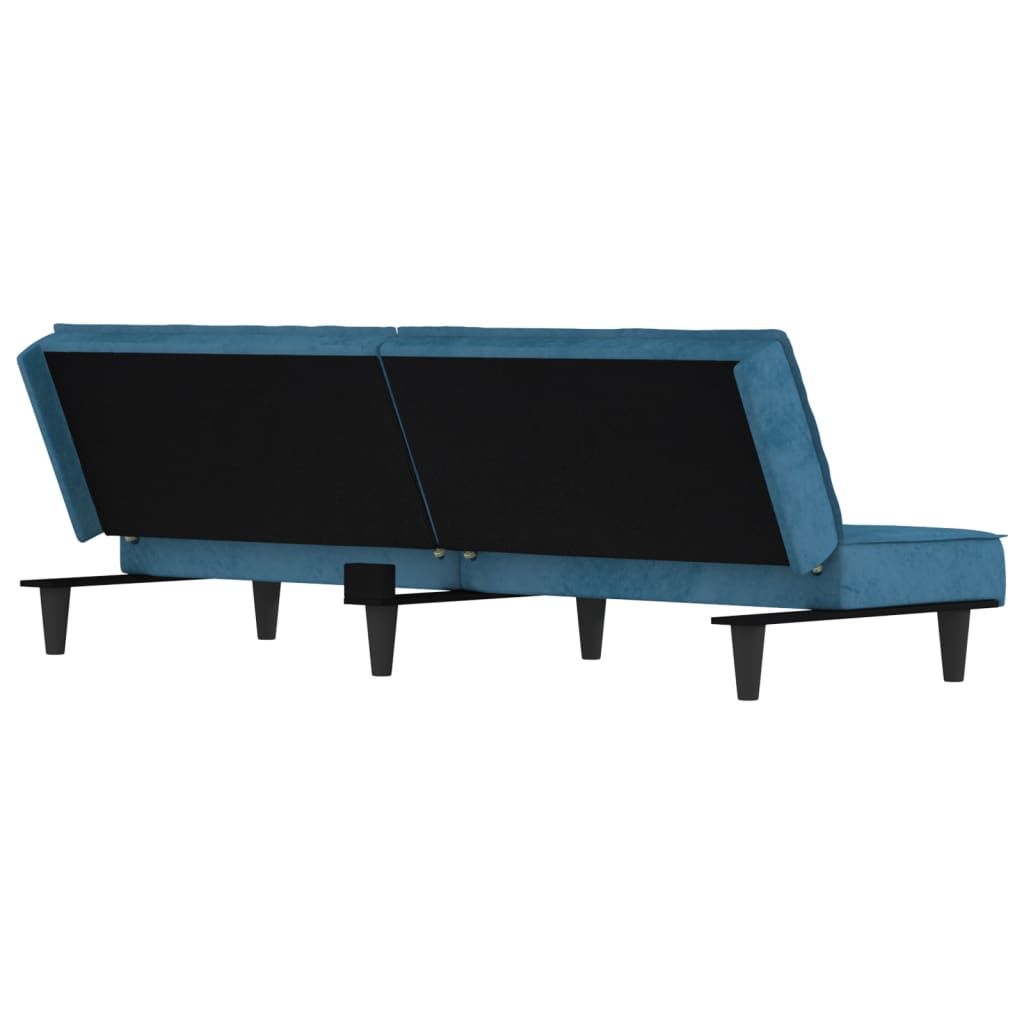 Slaapbank fluweel blauw