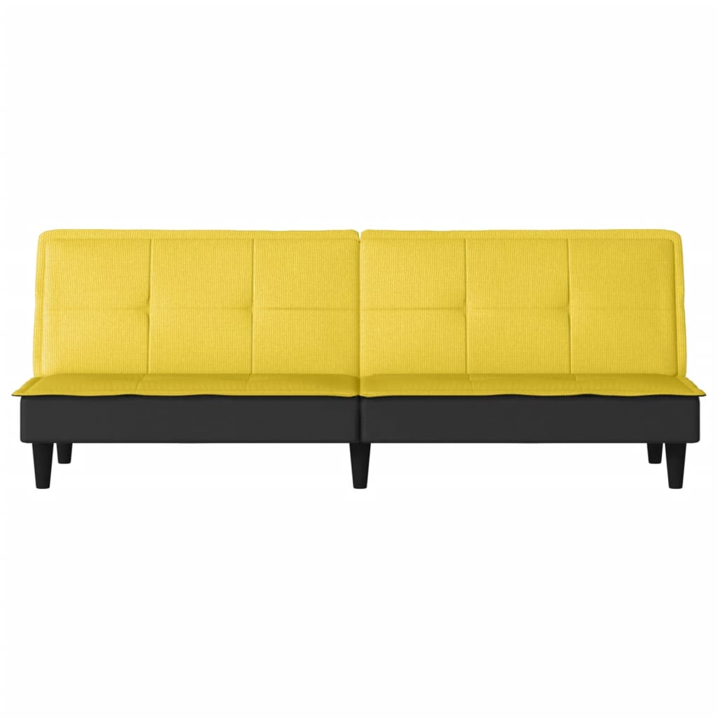 Slaapbank stof lichtgeel